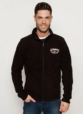 Guinness Embroidered Logo Full Zip Fleece Jacket Men S Black - Image 1 of 4