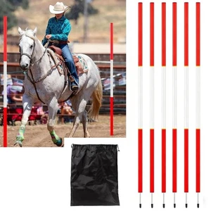 6 Pcs 6 FT Pole Bending Poles for Horses, Portable Speed&Agility Training Equ... - Picture 1 of 6