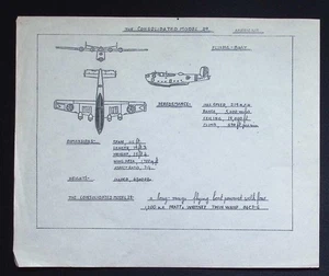 Original WWII Aircraft Recognition Drawing – Consolidated Model 29 PB2Y Coronado - Picture 1 of 3