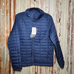 NWT Lands End Navy Quilted Insulated Puffer Jacket Men's Small Polyester - Picture 1 of 8
