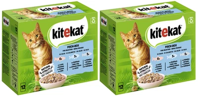 KITEKAT Portionsbeutel Fisch-Box in Gelee 2 x 12x85g Katzenfutter Nassfutter - Bild 1 von 2