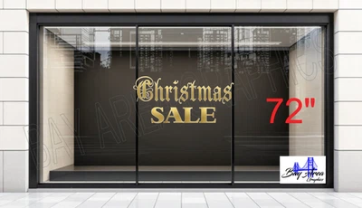 Christmas SALE Vinyl Decal Sign Retail Storefront Display Exterior Waterproof - Image 1 of 4