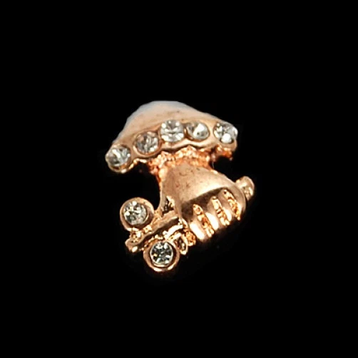 Pingente de cristal prata, ouro, bronze, WGP etc. prender fivelas 10x14mm 4 peças  - Imagem 1 de 1