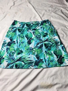 Tommy Bahama Women's Size Small Blue Green Leaves Golf Skirt Skort - Picture 1 of 9