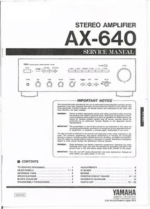 Service Manual-Anleitung für Yamaha AX-640 - Picture 1 of 1