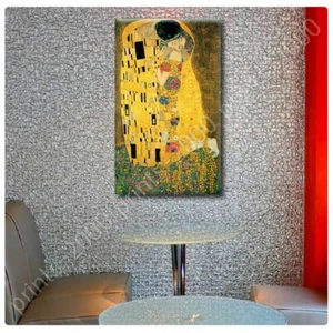 Der Kuss (voll) von Gustav Klimt | Poster oder Wandaufkleber Aufkleber | Wandkunst HD - Bild 1 von 18