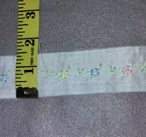 Flat Roll 20 yards 1.5"w Pastel Embroidered Insert Lace Trim - Picture 1 of 2