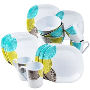 Melamin Geschirrset 4 Personen Camping Geschirr Picknick Camping Teller Tassen - Bild 1 von 8