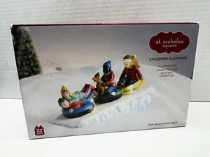 Kohls St Nicholas Square 2023 Christmas Village Children Sledding Illuminated - Picture 1 of 3