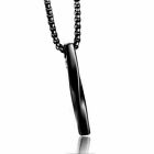 Stainless Steel Punk Men Strip Pendant Necklace Long Chain Party Women Jewelry