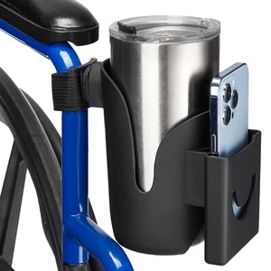 Cup Holder for Wheelchair 2 in 1 Water Bottle Holder and Bracket Universal Dr... - Picture 1 of 7