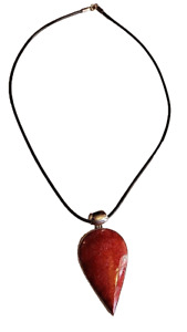 Ladies Pendant Natural Red Coral Gemstone 925 Silver Frame & Bail Unique Gift