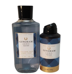 Bath & Body Works Gingham Hero For Men Body Spray & 3 In 1 Body Wash - Picture 1 of 1
