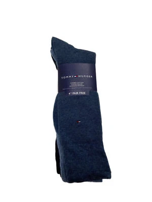 TOMMY HILFIGER Para hombres 4 Pares Multicolor Media Pantorrilla Calcetines Talla 7-12 Nuevos con Etiquetas Foto 1 de 3