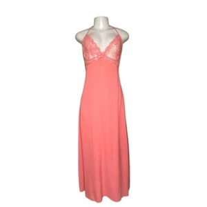 Vintage La Perla Italy transparentes Spitzen Nachthemd Kleid koralle Dessous Slip hinten offen Gr. 3 - Bild 1 von 8