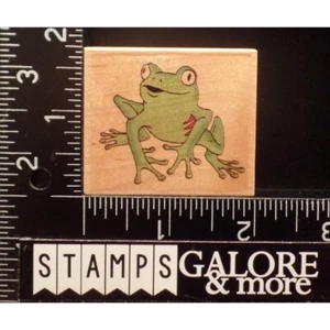 Embossing Arts Rubber Stamps 1348-D CUTE FROG SITTING SMILING ANIMAL #T34 - Picture 1 of 2