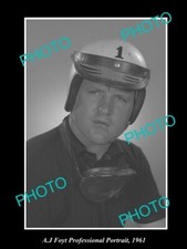 OLD 8x6 HISTORIC PHOTO OF  A J FOYT INDY CAR DRIVER INDIANAPOLIS c1961