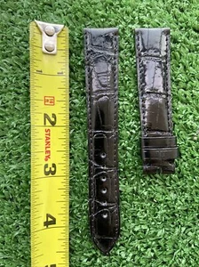 Authentic NEW OEM Chopard 18/16mm Black Alligator Leather Watch Strap Tang - Picture 1 of 6
