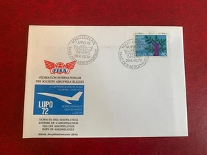 SWITZERLAND HELVETIA 1972 FDC SWISS EXPATS SYMBOLIC TREE LUPO 72 FISA STAMP SHOW - Picture 1 of 2