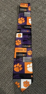 "Corbata Ralph Marlin Clemson Tigre/Pata Púrpura/Naranja 58"" Largo Carolina del Sur" Foto 1 de 3