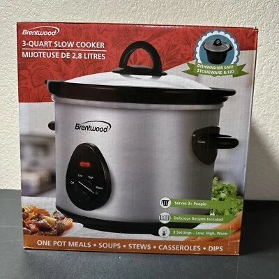 Olla de cocción lenta Brentwood Sc-130s de 3 cuartos de galón [cuerpo de acero inoxidable] (sc130s) Foto 1 de 4