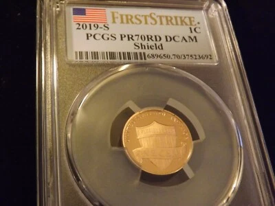 2019-S       Penny      First  Strike      PCGS   PR 70 DCAM  - Image 1 of 2