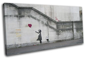 Graffiti Balloon Girl Banksy Street SINGLE Leinwand Wand Kunst Bild drucken - Bild 1 von 1