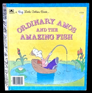 ORDINARY AMOS AND THE AMAZING FISH ~ vintage 1st "A" ed. Big Little Golden Book - Picture 1 of 6