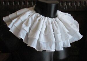 CLOWN COLLAR 3 layer white polycotton crinkle fabric ruff ruffle pennywise