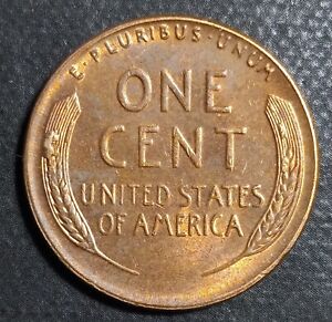 1953 P Lincoln Wheat Cent Die Chips Reverse Beautiful Copper Coin  See Descrip