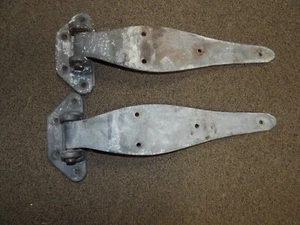 Set of 2 Vintage Large 20" Cast Heavy Door Hinges Walk-In Freezer Cooler - Picture 1 of 11