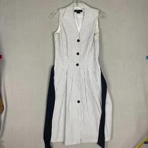Abito donna LAFAYETTE 148 NEW YORK Petite con bottoni a righe taglia 10 - Foto 1 di 15
