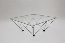 Chromed Square Vintage Coffee Table / In the Style of Paolo Piva / 1980, Italy
