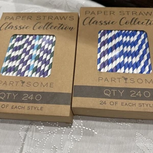 2 Boxes Of Party some Paper Straws Classic Collection 240 Straws - Picture 1 of 3