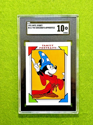 MICKEY MOUSE Disney SGC 10 GEM MINT THE SORCERER'S APPRENTICE 1991 Impel Disney - Image 1 of 4