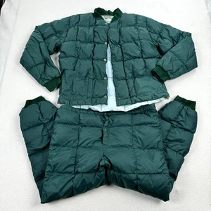 Vintage Cabelas Jacket Pants Set Sz Medium Green Down Insulated Puffer Outdoors - Picture 1 of 19