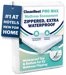 CleanRest PRO Max Mattress Encasement (Zippered Protector) with Patented Zip-... - Picture 1 of 8