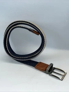 Cinturón reversible trenzado elástico azul y tostado Tommy Bahama para hombre talla L/XL - Imagen 1 de 6