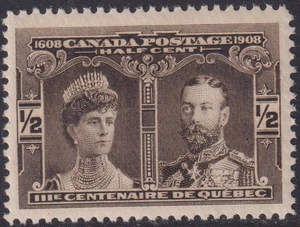 CANADA Sc#96.1 MNH QUEBEC TERCENTENARY ISSUE 1/2¢ BLACK BROWN - Picture 1 of 1