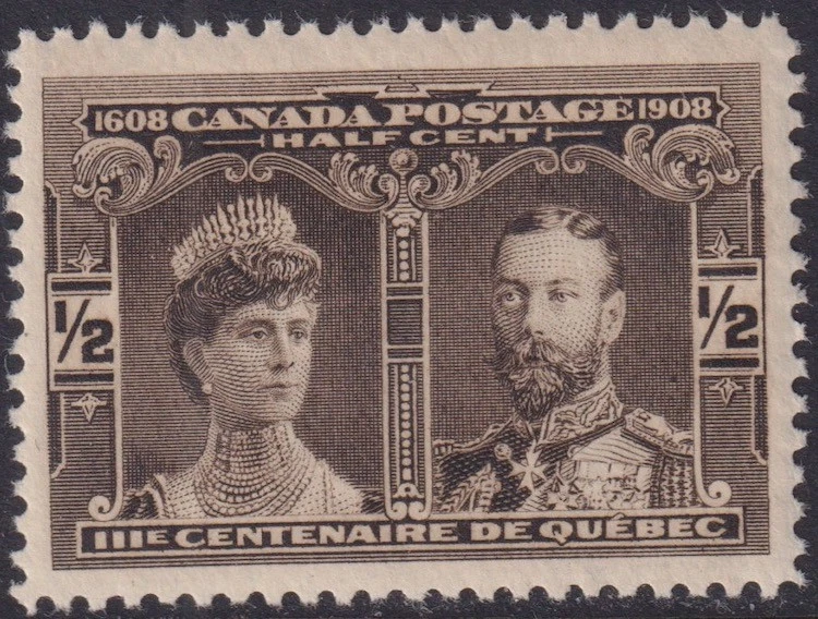 CANADA Sc#96.1 MNH QUEBEC TERCENTENARY ISSUE 1/2¢ BLACK BROWN - Image 1 of 1