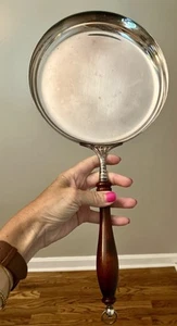 Padella padella salsa crepe stile italiano vintage manico legno ornato 8" - Foto 1 di 10