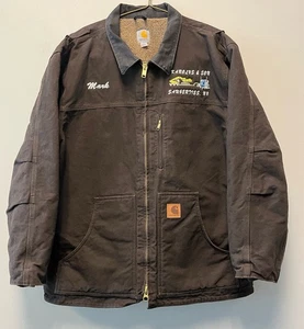Abrigo Carhartt C61 (marrón oscuro) forrado de sherpa arenisca Ridge—XL *personalizado* - Imagen 1 de 9