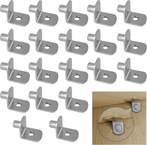 20 Pezzi Perni per Mensole Mensola Armadio 5Mm Reggimensola Pioli Vetro Supporto - Foto 1 di 12