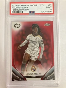 Topps Chrome UWCL 2023-2024 Naomie Feller Real Madrid Red Refractor 4/5 PSA 9. - Bild 1 von 2