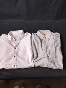 2 Red Kap Mens Long Sleeve Button Up Shirts Size XL One White One Lite Gray - Picture 1 of 12
