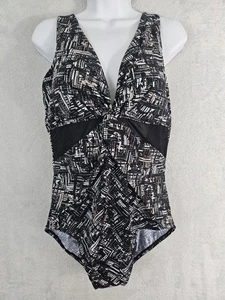 Miraclesuit Damen-Badeanzug Einteiler Größe 16 schwarz weiß Twist of Fate neu mit Etikett - Bild 1 von 19