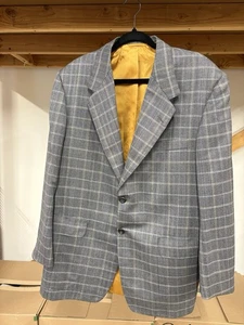 Abrigo deportivo de lujo Oxxford Clothes gris azul a cuadros 43R 2 botones hecho a mano en EE. UU. - Imagen 1 de 9