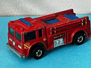 Vintage 1976 HOT WHEELS Fire Eater 51 Engine Truck 1:64 Diecast Red Malaysia - Picture 1 of 9
