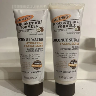 PALMERS Coconut Water Hydrating Facial MASK AND SCRUB. ONE OF EACH  NEW - Изображение 1 из 4