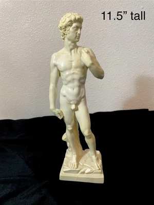 Винтажная резиновая статуэтка Давида Микеланджело сделано в Италии 11,5 дюйма с автографом Сантини - Изображение 1 из 4